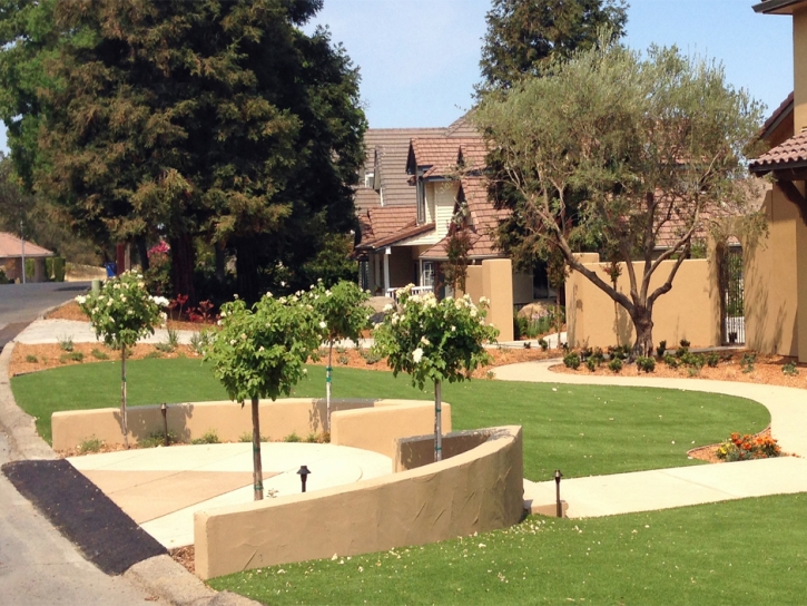 Artificial Turf Installation Midway City, California Landscape Rock, Front Yard Landscaping