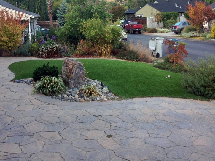 Faux Grass San Joaquin Hills, California Paver Patio, Small Front Yard Landscaping